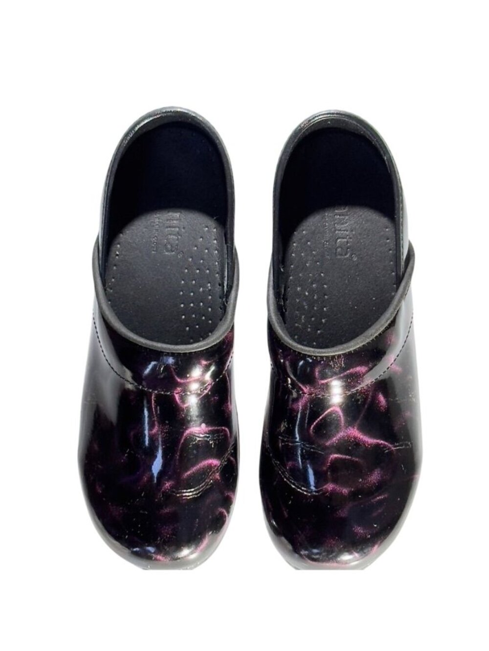 Sanita Professional Women's Purple Satin Patent Clogs Size 38 - Picture 3 of 10